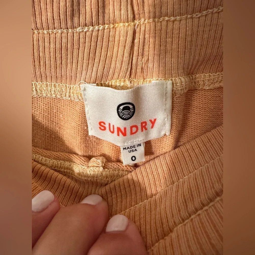 SUNDRY Size XS 0 Gold Joggers Tuxedo Stripes Animal Print Sweatpants Fall Autumn